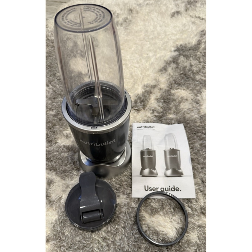 Nutribullet 600W Original Personal Blender Gray NBR-0601WM Cup Lid Ring Manual